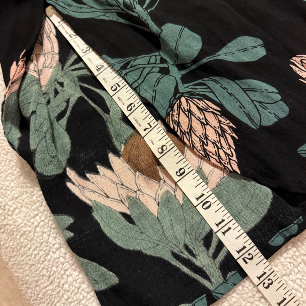 Floral Black Maxi Dress with Pink & Teal Blooms - Picture 9 of 13